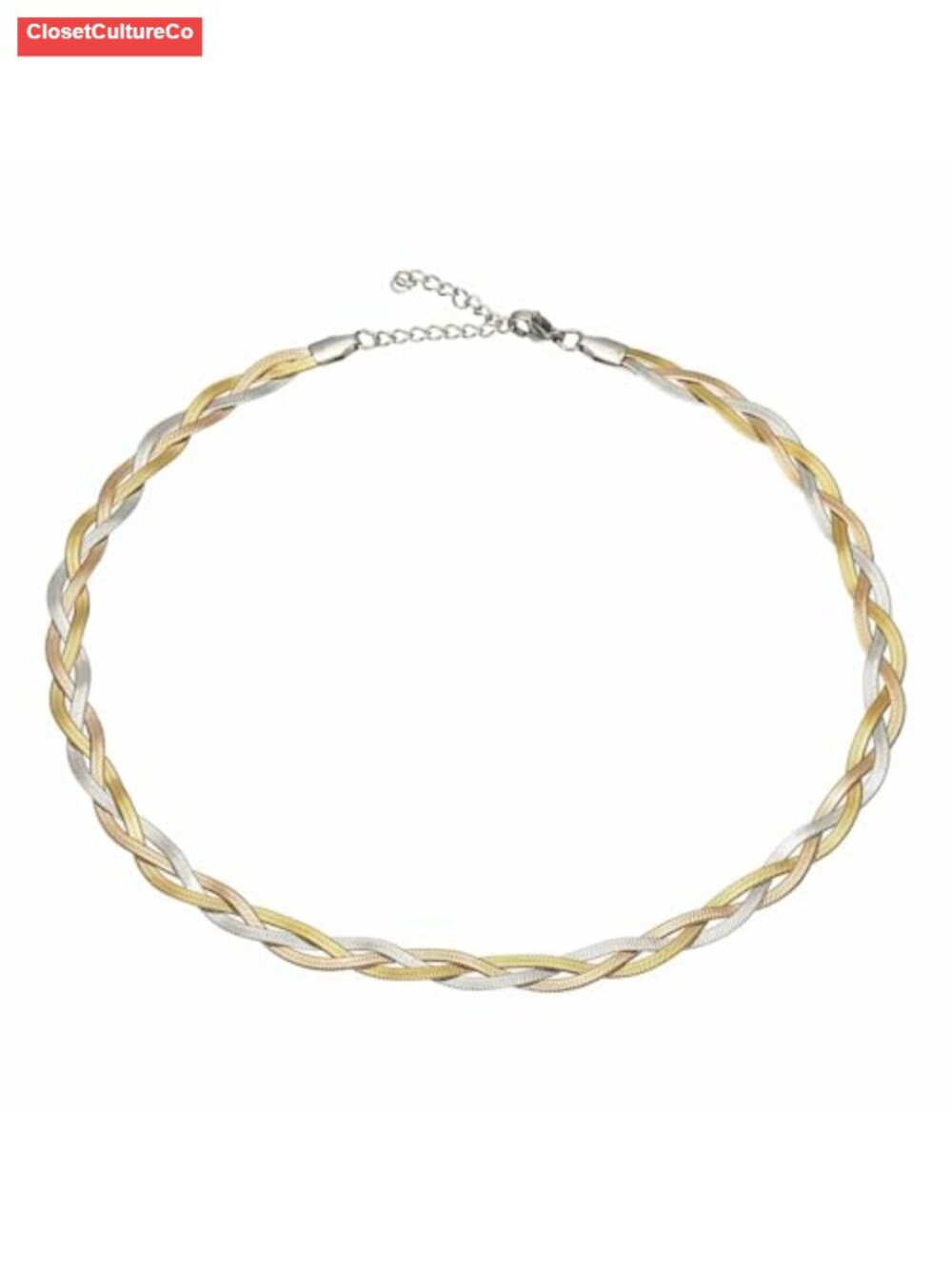 Snake Chain Necklace Herringbone Choker Stackable Mixed Metal Plated Waves